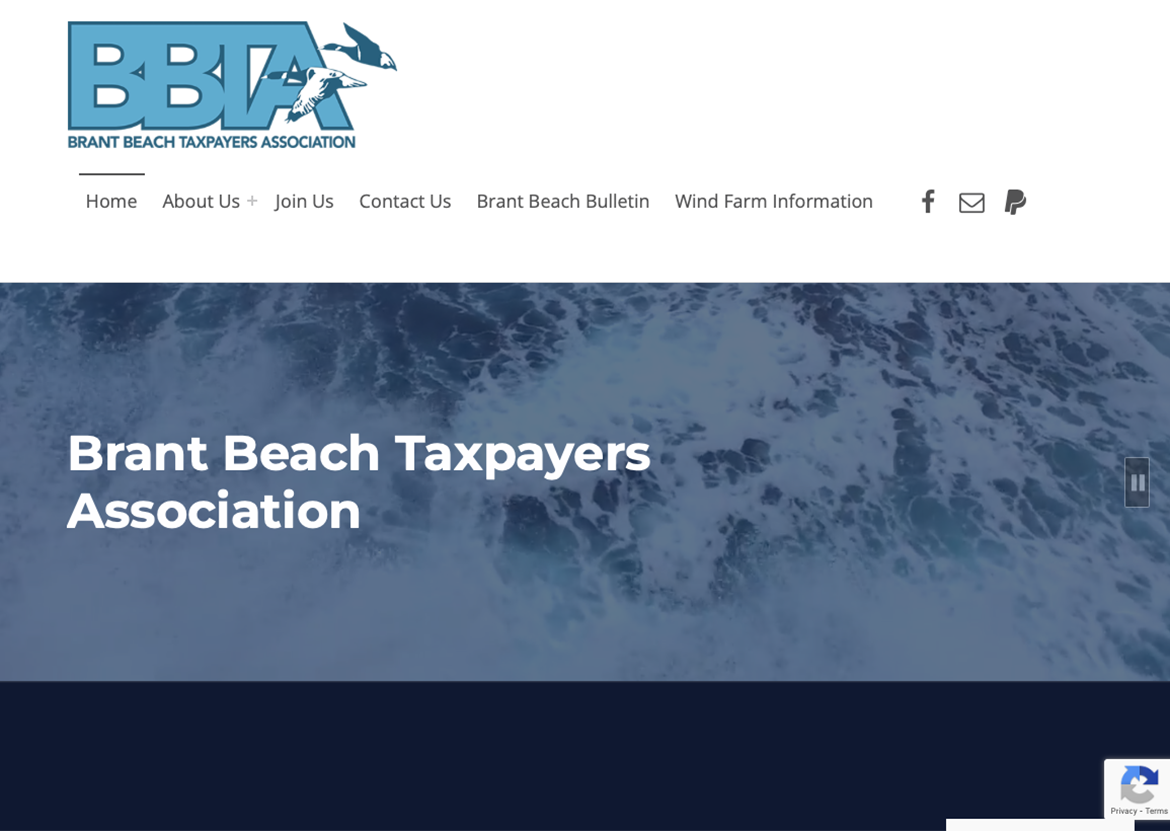 Brant Beach Taxpayers Association website home page.