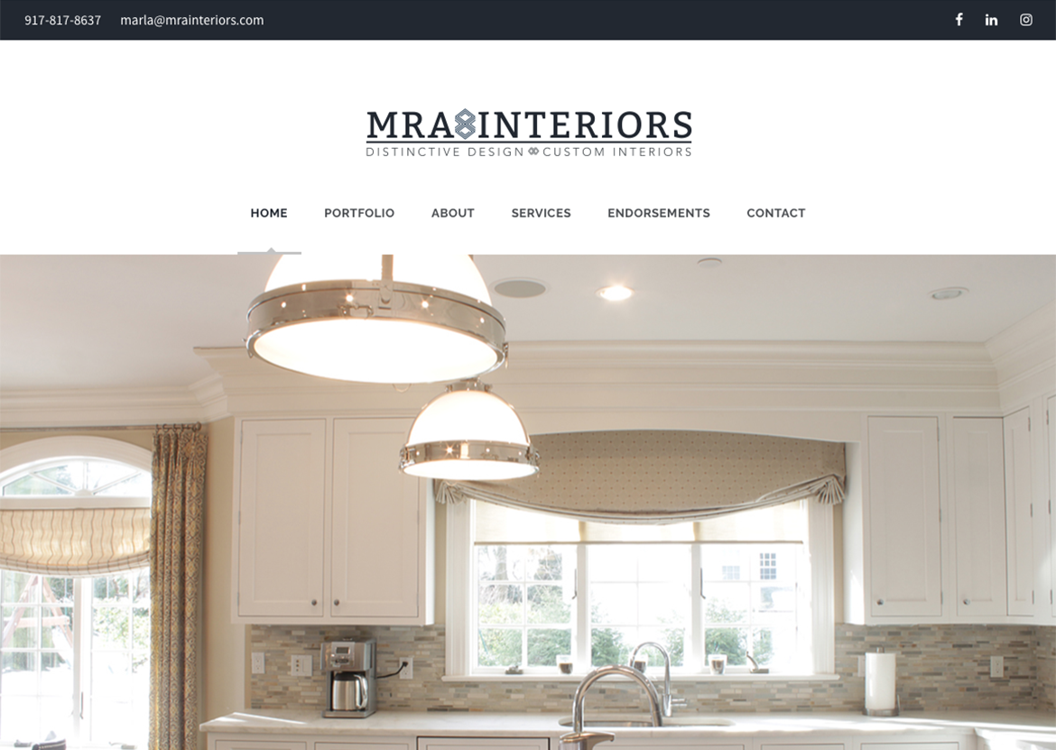 MRA Interiors Website home page image
